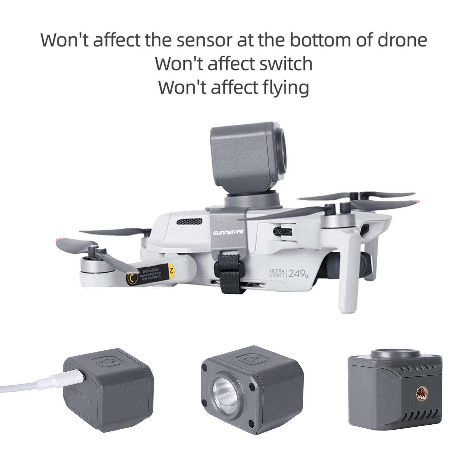 Sunnylife Mini2 Mavic 2 Mavic Air2 Searchlight Mount Bracket Drone Night Aerial Photography Fill Light Four Styles