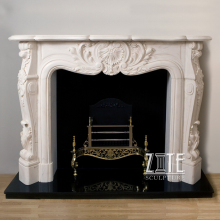 Customized luxury british style marble stone fireplace