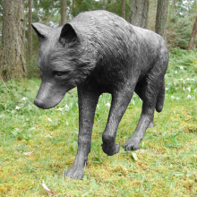 China factory production art garden decoration life size antique animals bronze wolf statues