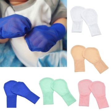 Newborn Anti Scratching Mittens Summer Breathable Mesh Baby Gloves Kids Protection Face Gloves Mittens