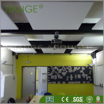 China Fiberglass Suspended acoustical sound absorbing fabric acoustic ceiling panel