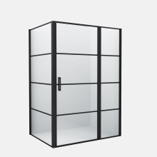 Black Stripe Sanitary Ware Glass Shower Door with Panel