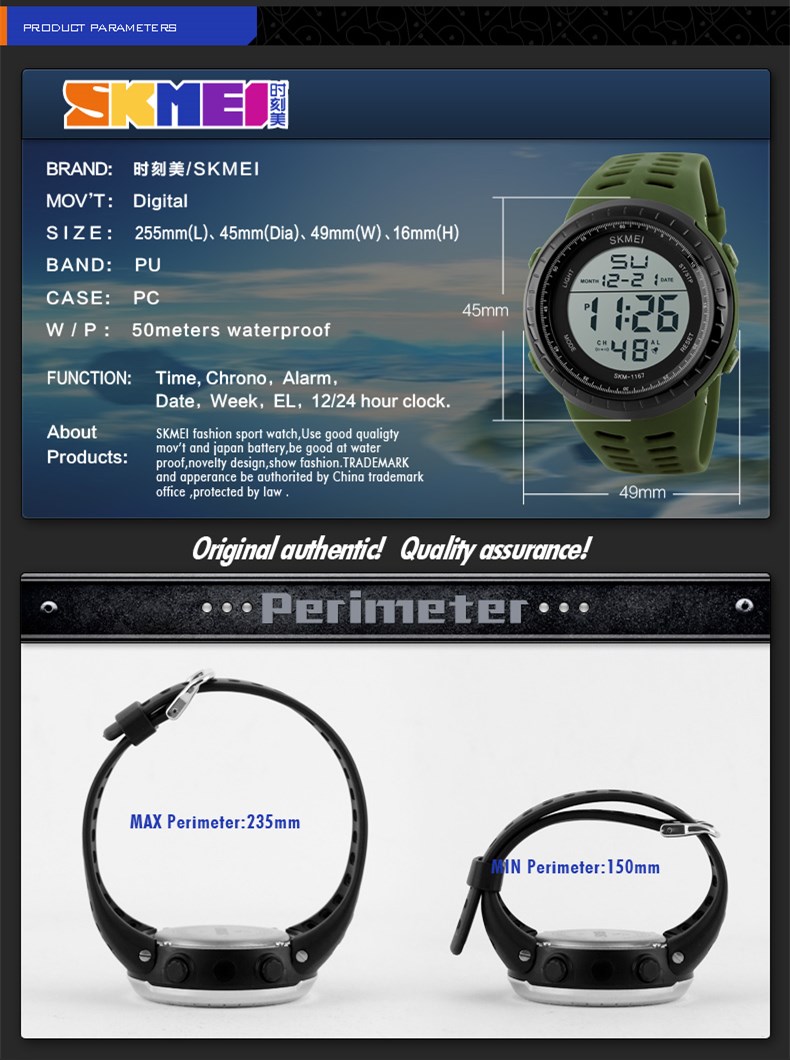 Digital sport brand hand watches men waterproof for sale