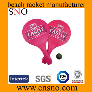 wooden beach rackets with ball