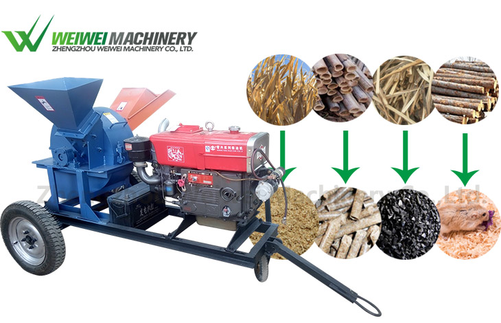 Weiwei shredder wood best capacity horizontal wood crusher for sale