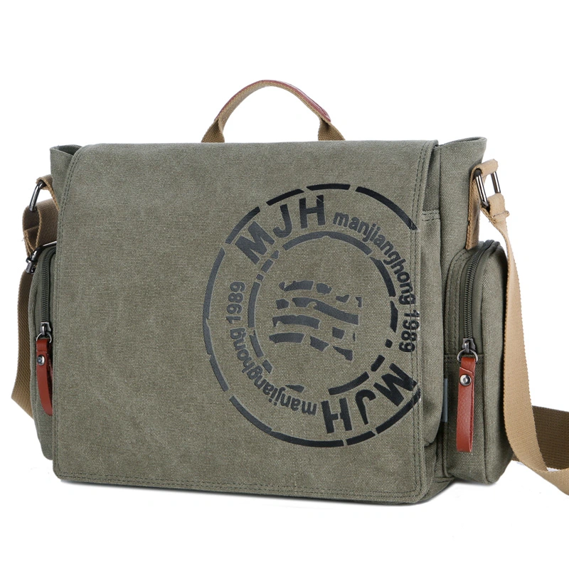 2021 Hot Selling Vintage Canvas Laptop Shoulder Bag Unisex Messenger Bag Leisure Men's Bag