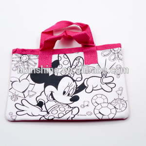 DIY coloring handbag , art and craft , handmade craft