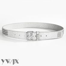 Women's White Vintage PU Leather Belt