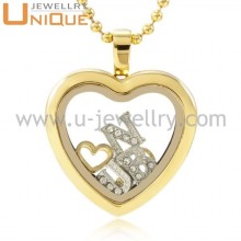 Wholesale 316L stainless steel magnetic floating heart locket