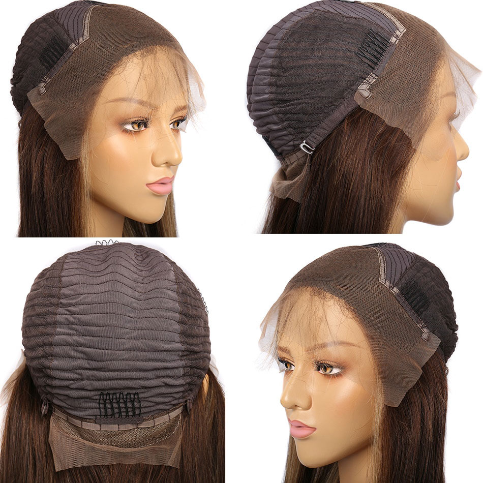 High Quality Brown Colors HD Swiss Lace 13*4 Wigs 10-30 Inch with Pre Plucked Ready to Ship