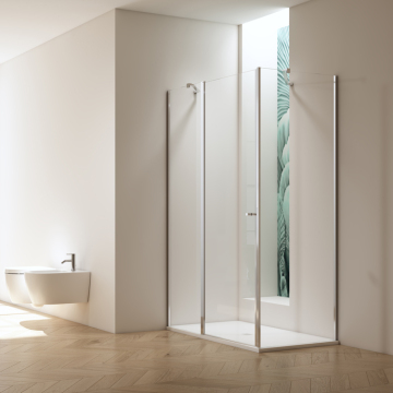 Rectangular Shower Enclosure Frameless Pivot Swing Door