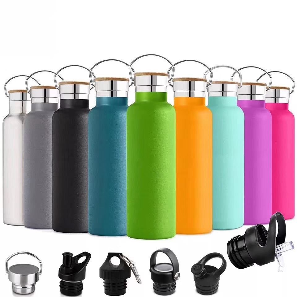 Custom logo 18/8 BPA free 750mL Stainless steel Vacuum Insulated Water bottle Flask with handle