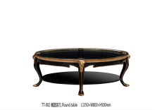 Dark oak coffee table Large round coffee table TT-002