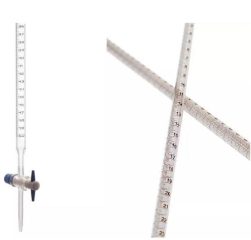 Schellbach Burette con linea blu e taglio di vetro