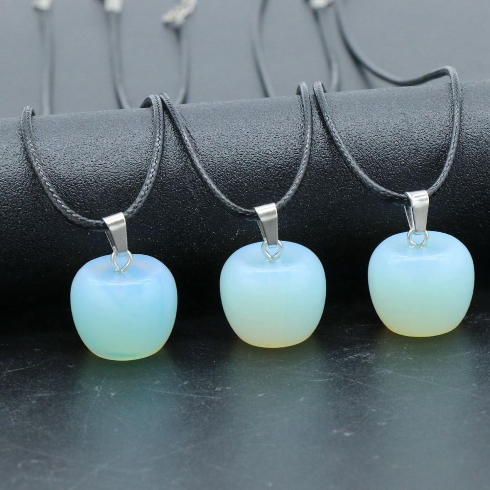 Collier pendentif aux pommes en 3D Opalite pour les filles