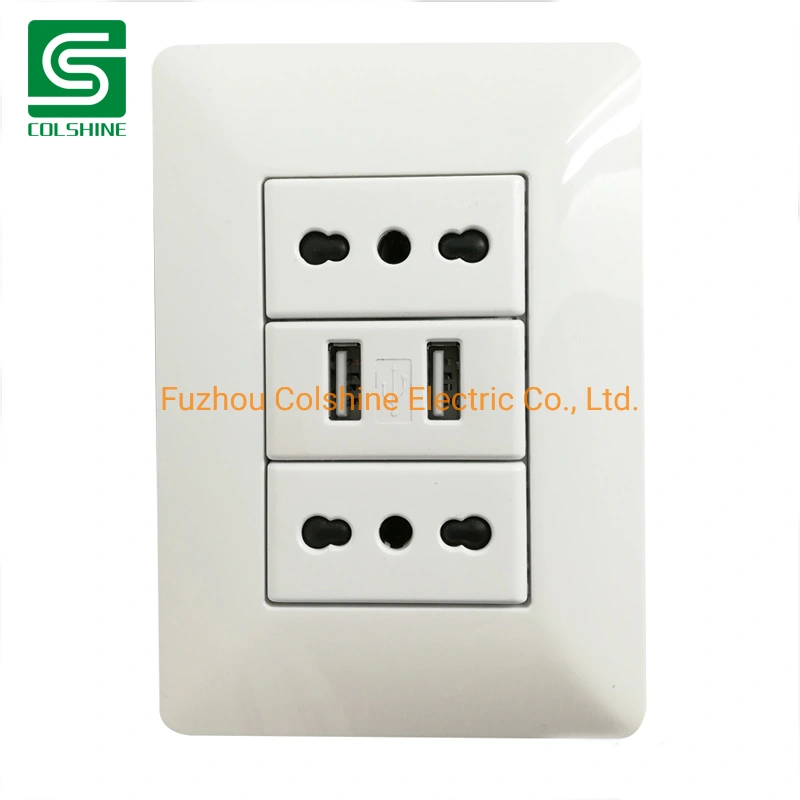 Electrical Socket Outlet Europe Italian Wall Sockets with USB Ports