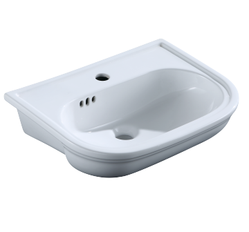 Bathroom Semi-Recessed Ceramic Wash Hand Basin