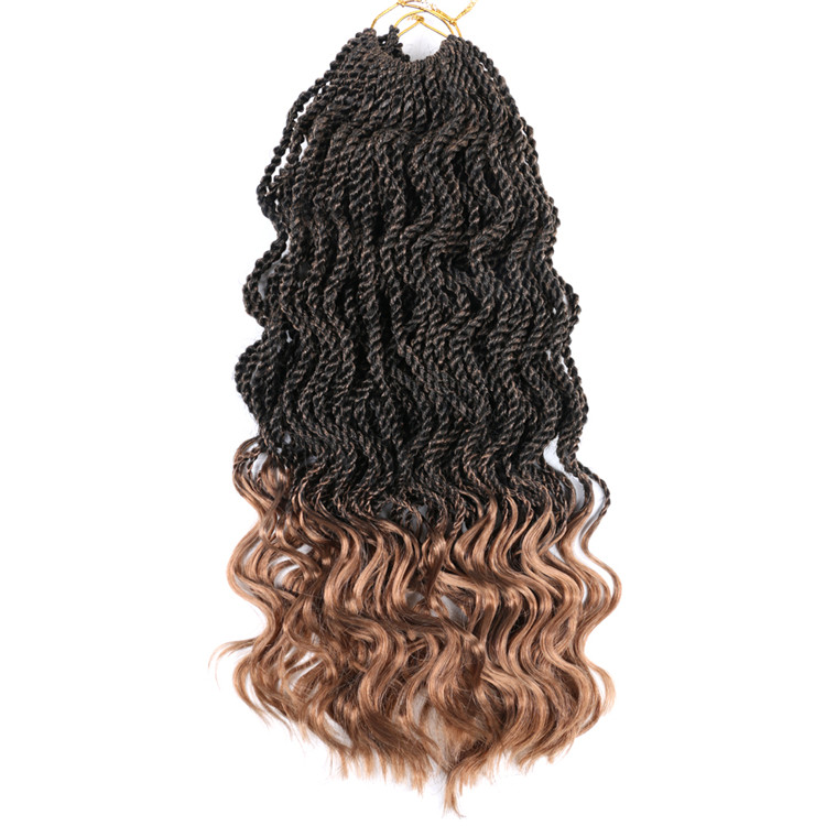 Wavy Senegalese Twist Braids Crochet Hair with Loose Curl Ends Twist Braid Hair Extension14inch 35 Strands