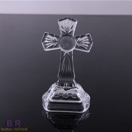 standing crystal glass cross