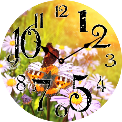 Relógio decorativo MDF de borboleta