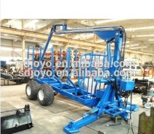 joyo atv log loader with trailer, log grabber trailer, forest log trailer with crane for tractor