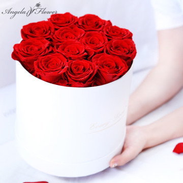 Preserved Immortal Rose Flowers with Hug Bucket Box Gift Wedding Bouquet Materials Eternal Life Flower Rose Valentine's Day Gift
