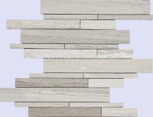 Stone strip Perlino bianco polished stone mosaic