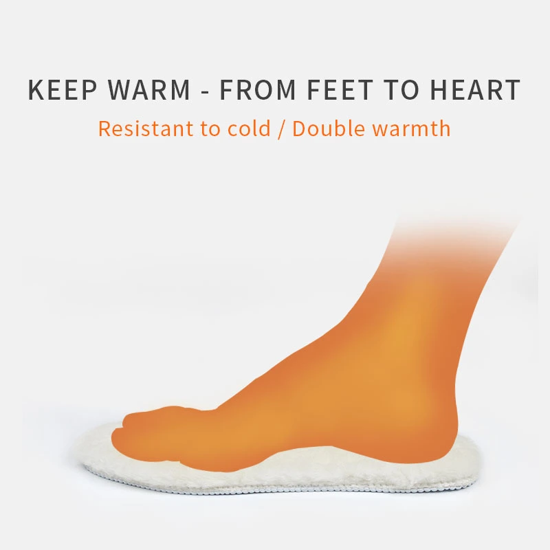 Warm Sheepskin Shoe Insoles in Winter Soft and Comfortable