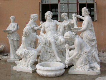 outdoor garden decoration carved marble snow white garden statue