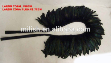 Garment ornament Largo zona plumas feather collar strip MW-0182