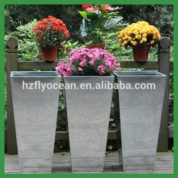 FO-9702 Tapered Square Galvanized flower pot Zinc Planter