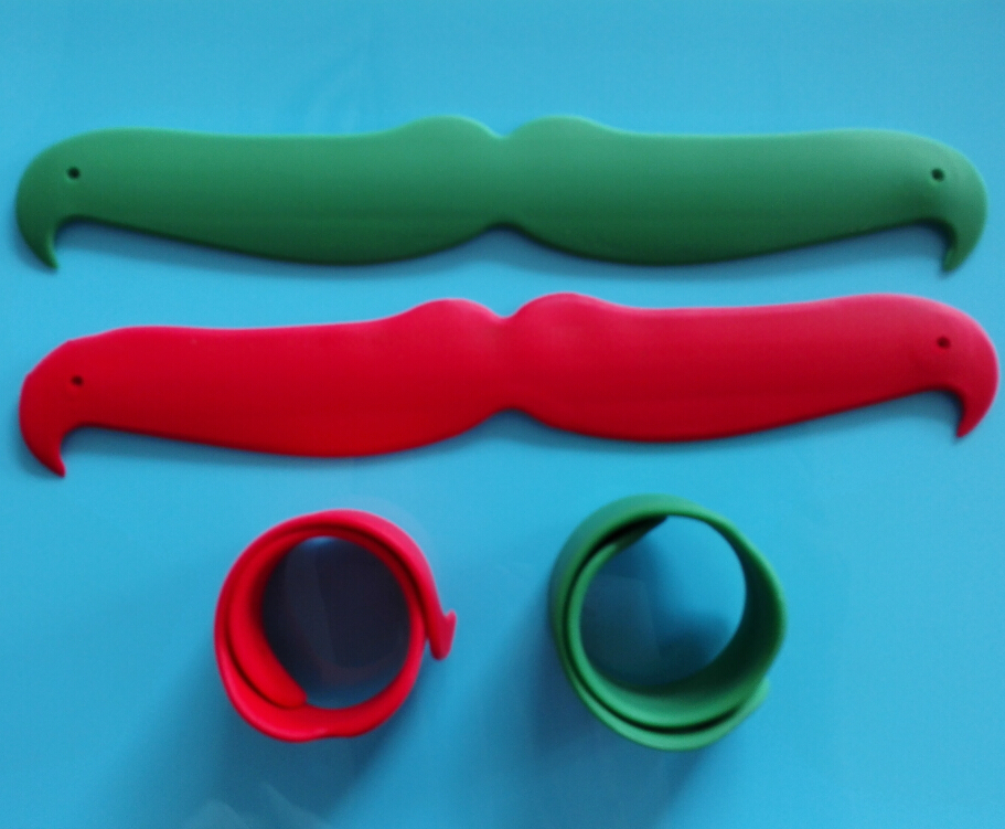 SW-888 mustache shape slap silicone wristbands