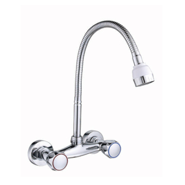 Chromed SS Double Handle Cold Water Kitchen Faucet