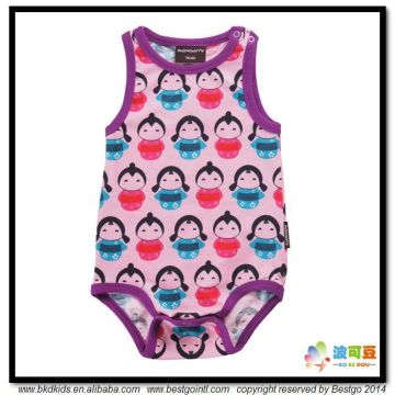 BKD combed printed cotton baby vest bodysuit