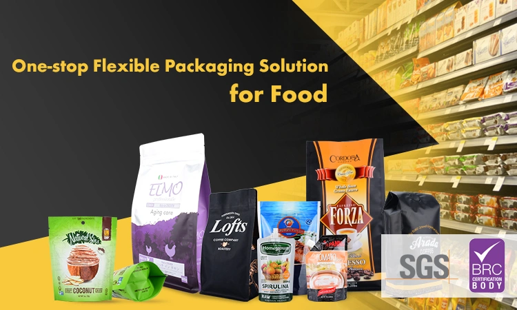 Recyclable Customized Powder Snack Nuts Ziplock Bag Packaging Green Food Bag