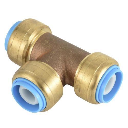 Chì miễn phí Brass Push Fit Fnpt Tee Lắp