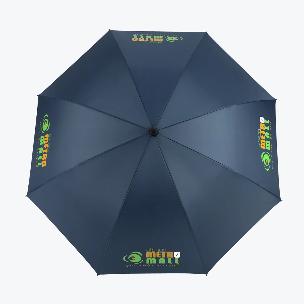 Promotional Straight Manual Open Outdoor Rain Gift Umbrella with Logo Prints