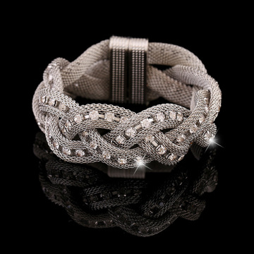 Nylon Mesh Crystal Bracelet magnétique Stardust Wrap Bracelet