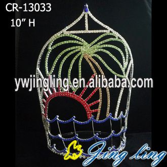 Summer Beach Coconut Tree Round Tiara Crown