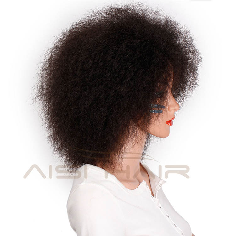 Aisi Hair Heat Resistant Synthetic Fiber Short Kinky Curly Afro Hair Wig Fluffy Cosplay Wigs for African American Wigs