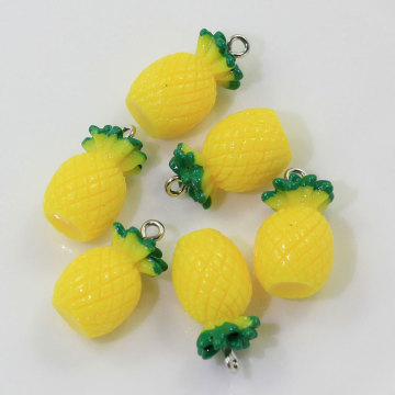 Cabochon in resina a forma di frutta di ananas 3D per decorazioni artigianali fatte a mano Distanziatore Portachiavi per bambini Decor Distanziatore per conchiglia per telefono