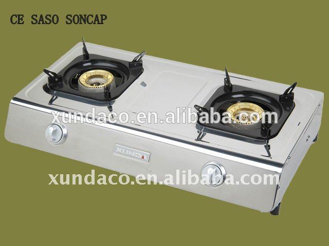 SS 3 Burner Gas Cooker for Kitchen Usage