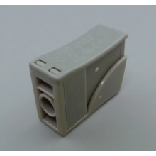 Household push wire connector with release button