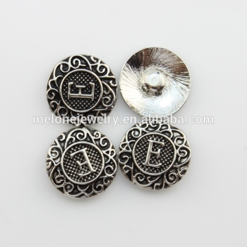 New Ginger Snap Button Jewelry Metal Alphabet E Snap Button Wholesale