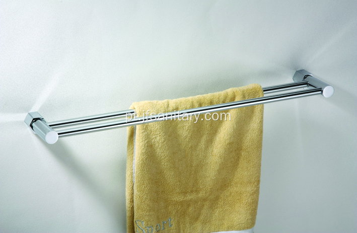 Barra dupla cromada para toalhas de banho