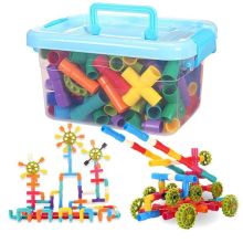 Children's Water Pipe Puzzle Toy Kindergarten Early Education Building Blocks Connecting Pipe Tube DIY Plastic Toys