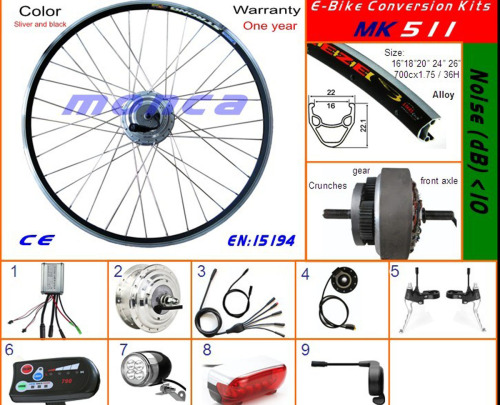 E Bike Kits with Front Wheel 250W Motor LED Display