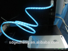 China wholesale el coloful usb charging cable with factory price el micro usb cable with visible light flowing led light el wire
