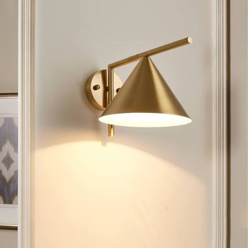 Copper metal lampshade adjustable Angle wall lamp