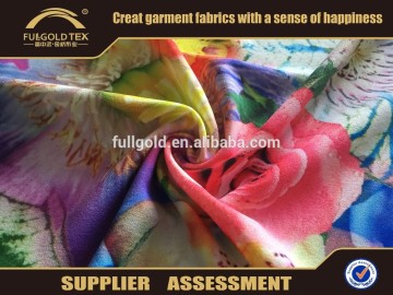 2016 new knitting fabric hot selling mess chiffon fabric flower Alisa digital printed fabric in keqiao fullgold